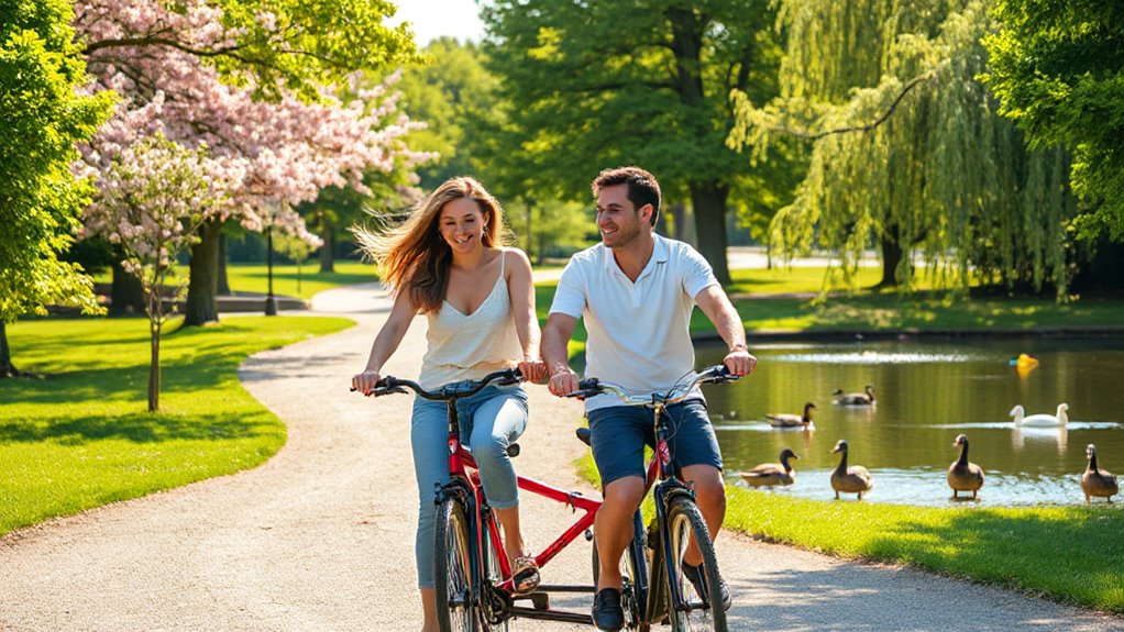 tandem biking romantic adventure