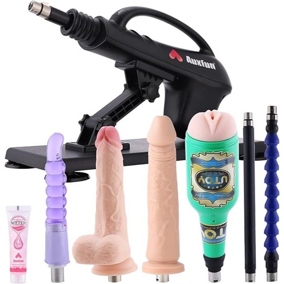 Sex Machine Thrusting Dildo with Attachments