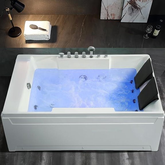 Empava 1125W 72 Jetted Tub for 2-Person Hydro Massage