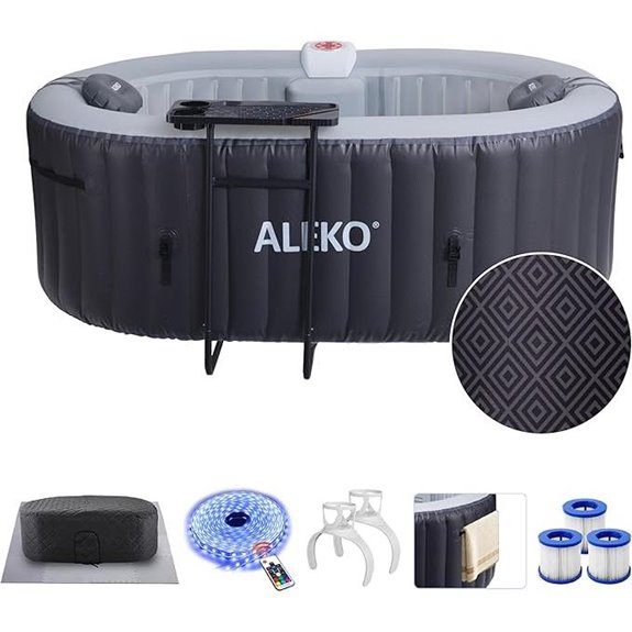 ALEKO 2-Person Inflatable Hot Tub with Jets and LED
