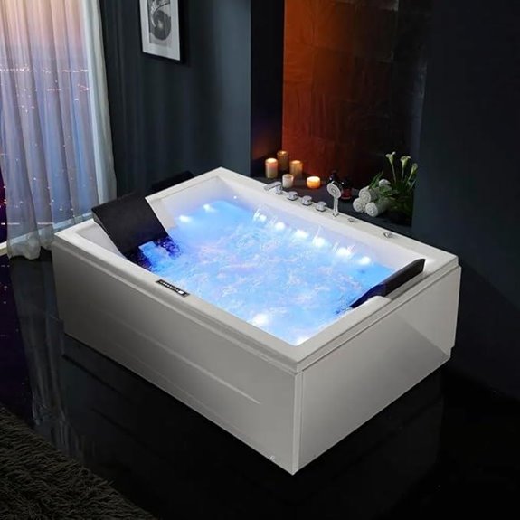Whirlpool 2-Person Jetted Bathtub with LED Lights
