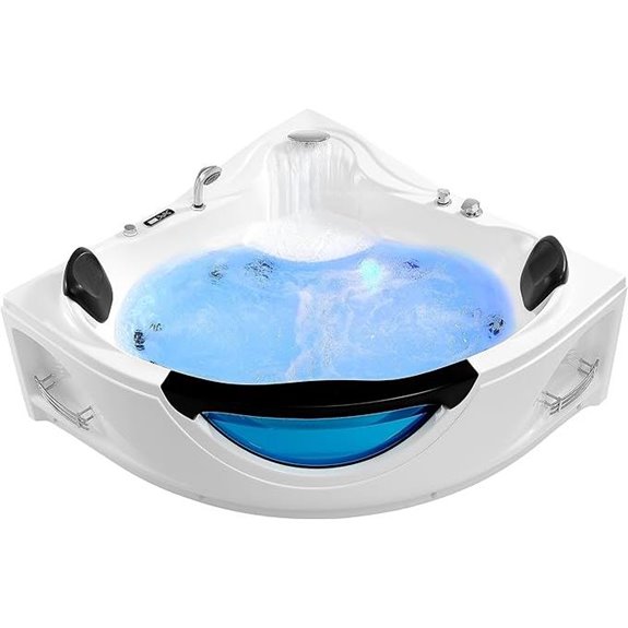 Empava 2-Person Whirlpool Bathtub with Jets and Light