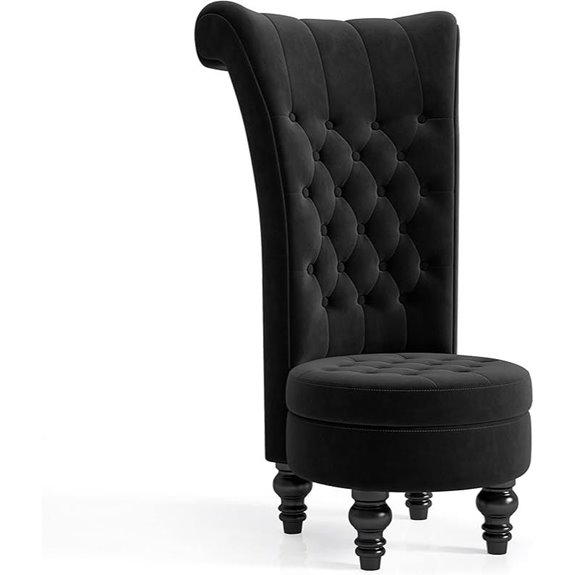 MU Velvet High Back Armless Accent Chair