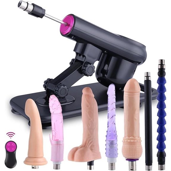 Sex Machine Dildo with Attachments and Suction Cups