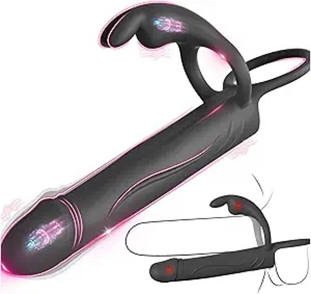 Vibrating Anal Butt Plug with Cock Ring and Stimulator