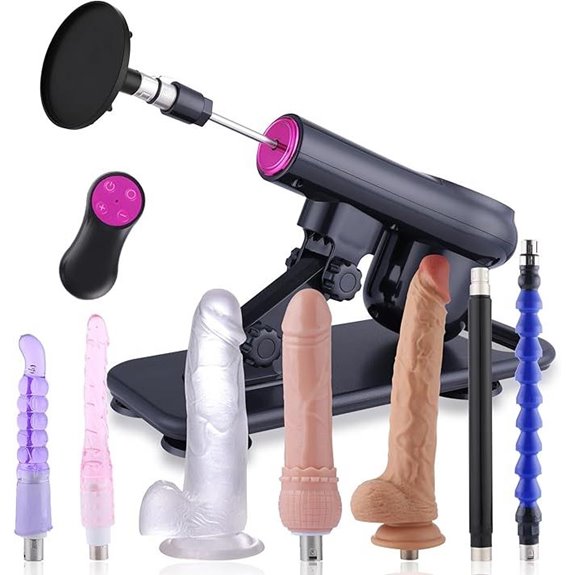 Sex Machine Dildo with Suction & Attachments