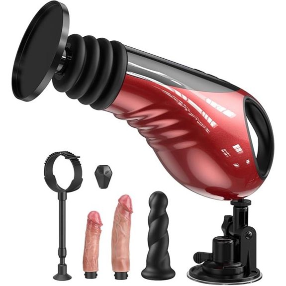Sex Machine Thrusting Vibrator with Attachments