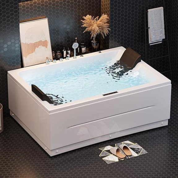 Homary 71 Whirlpool Jetted Bathtub with LED Lights