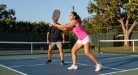 couples embrace pickleball together