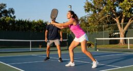 couples embrace pickleball together
