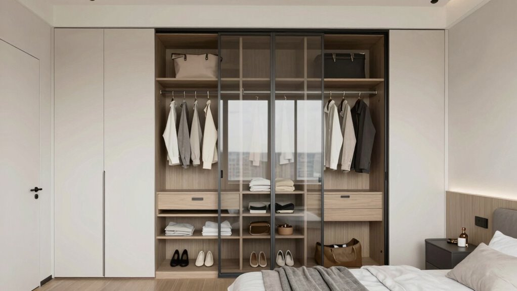 organized shared bedroom storage