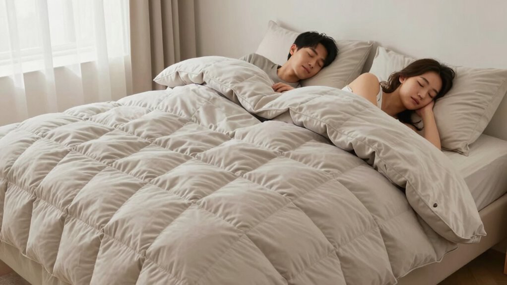 oversized duvet reduces disturbances