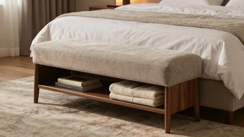 storage enhanced bedroom benches