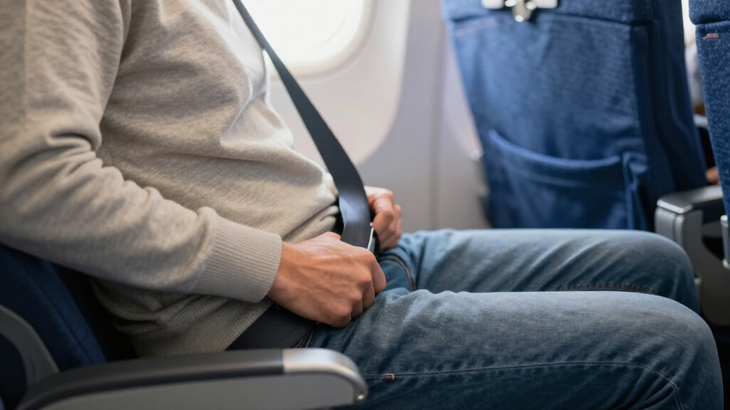 Kind Anschnallen Flugzeug